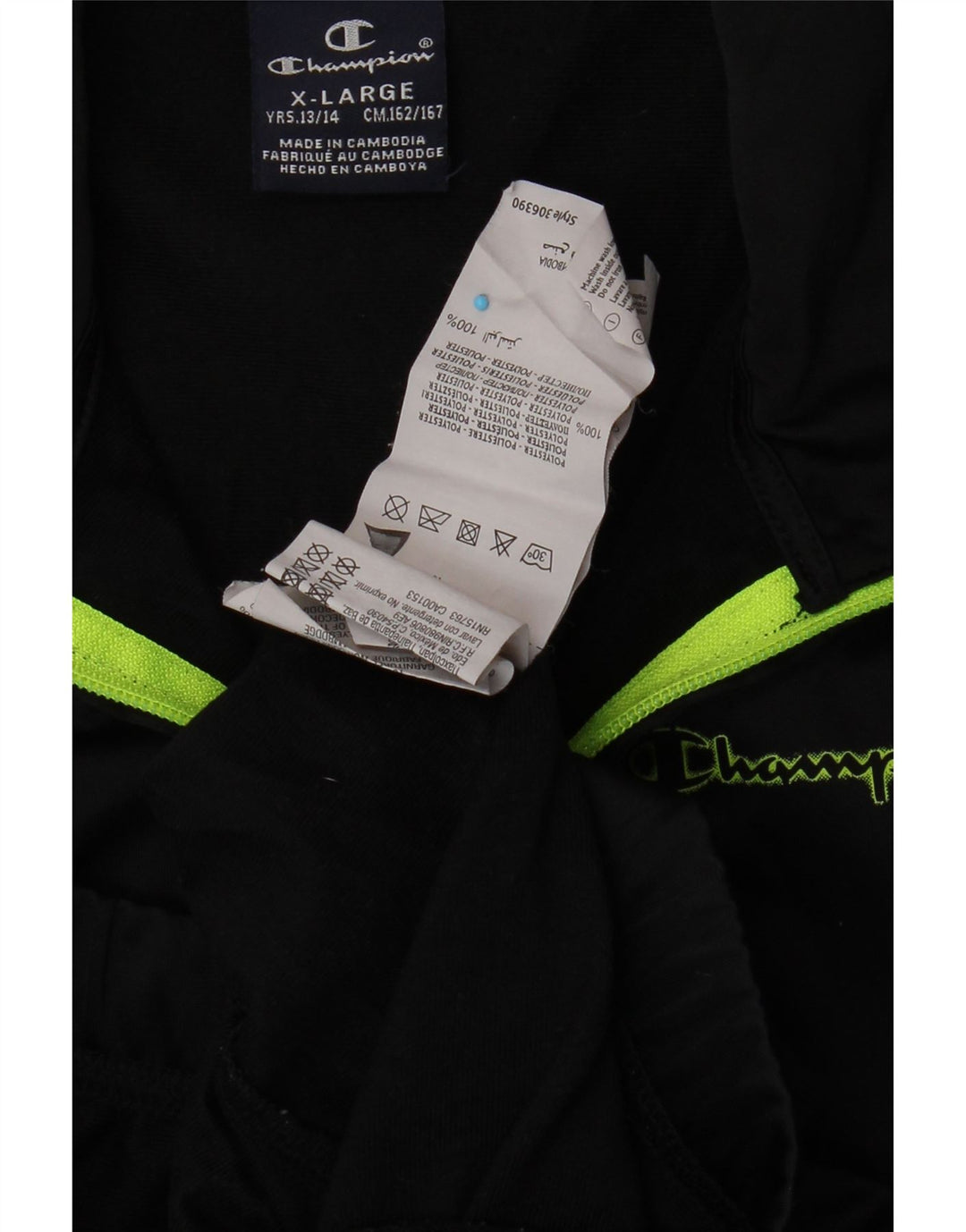 CHAMPION Boys Tracksuit Top Jacket 13-14 Years XL Black Polyester Vintage Champion and Second-Hand Champion from Messina Hembry 