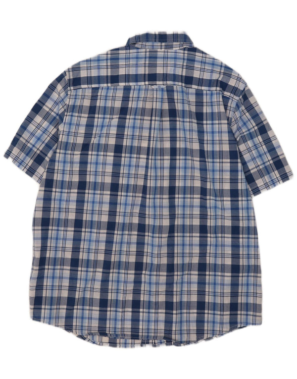 Chaps Camicia a maniche corte da uomo Easy Care 2XL Cotone a quadri blu
