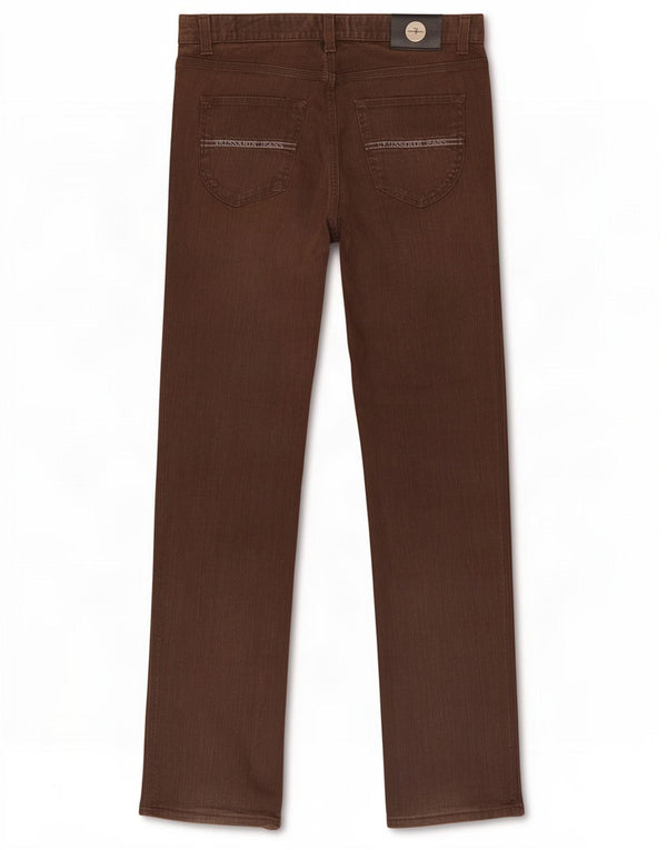 Pantaloni Casual Dritti Uomo Trussardi W30 L34 Cotone Marrone