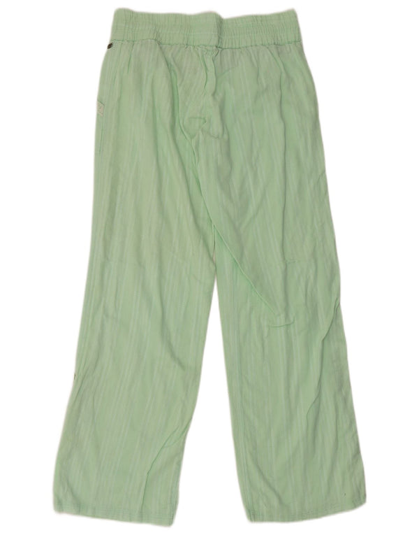 O'Neill Womens Straight Casual Trousers US 10 Large W30 L31 Green Striped
