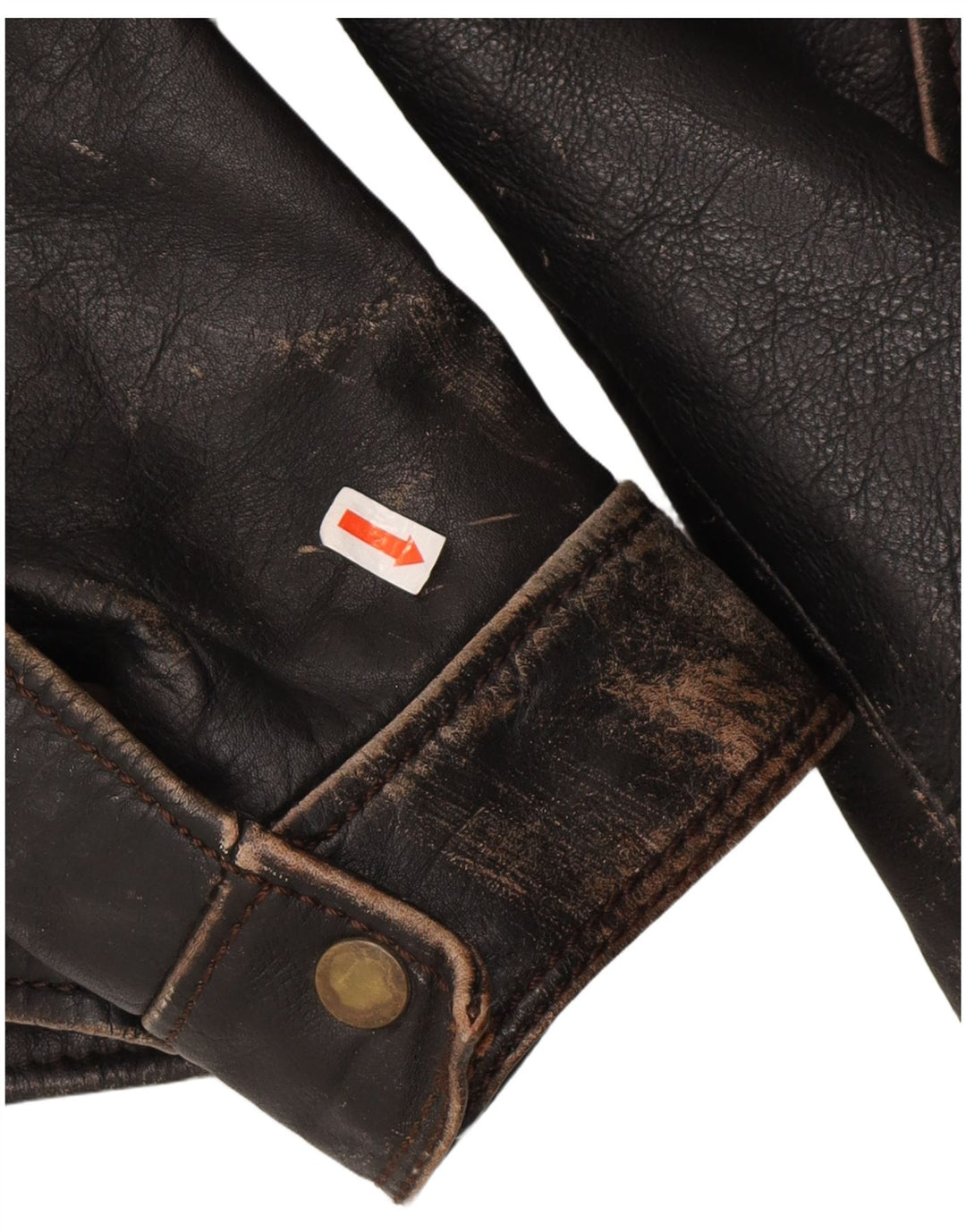 Giacca da motociclista in pelle da uomo vintage UK 36 Piccolo motociclista marrone