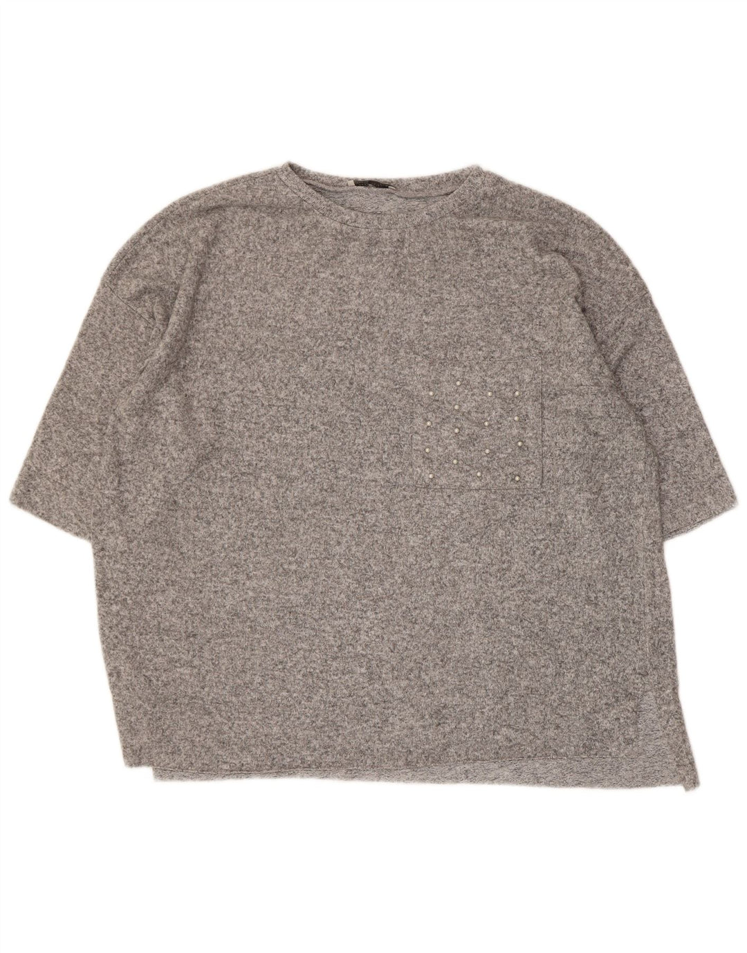 T-shirt oversize da donna Zara UK 10 piccola grigia chiazzata