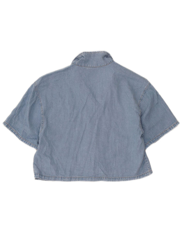 Camicia di jeans a maniche corte per bambina Zara 13-14 anni Lyocell blu