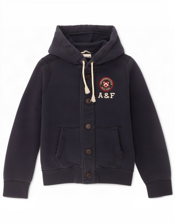 Giacca da uomo con cappuccio della tuta da uomo Abercrombie & Fitch di grandi dimensioni in cotone blu navy