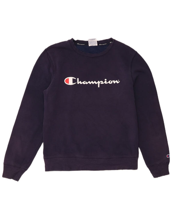 Felpa grafica da uomo Champion, piccola, in cotone blu navy