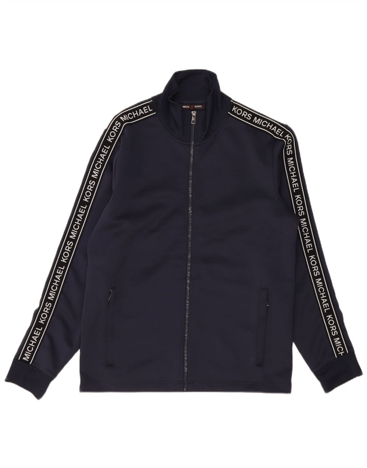 Giacca da tuta grafica da uomo Michael Kors media poliestere blu navy