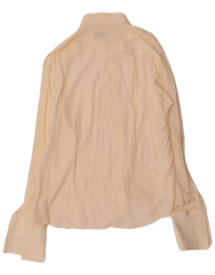 Camicia Formale Uomo Pancaldi & B Taglia 43 17 XL Seta Beige