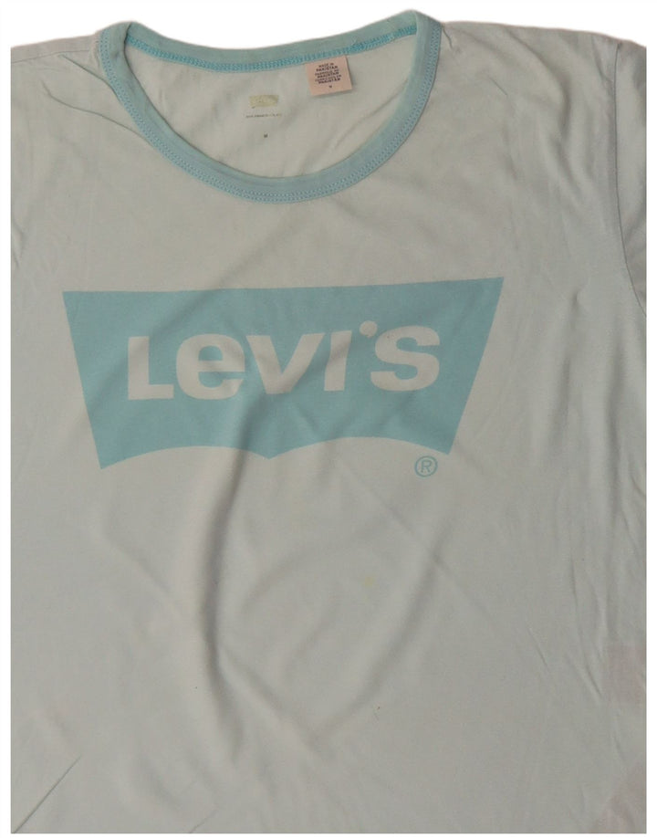 T-shirt grafica da donna LEVI'S Top UK 14 cotone turchese medio