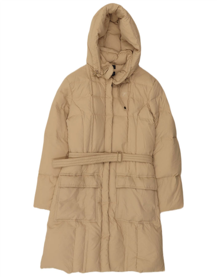 Cappotto imbottito con cappuccio da donna Fila UK 12 Poliestere beige medio