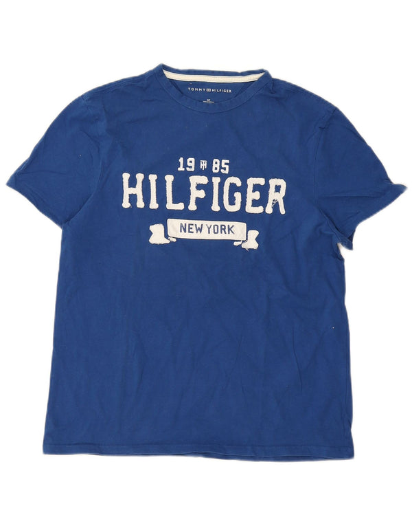 T-shirt grafica oversize da donna Tommy Hilfiger Top UK 10 piccola blu