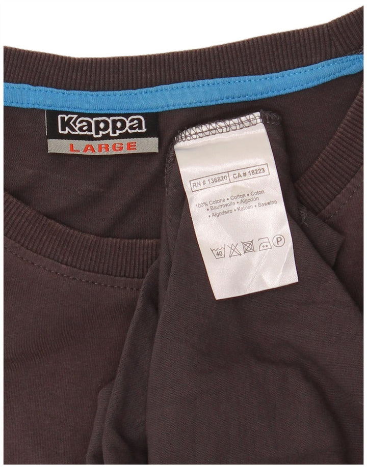 T-shirt grafica da uomo KAPPA Top grande in cotone marrone