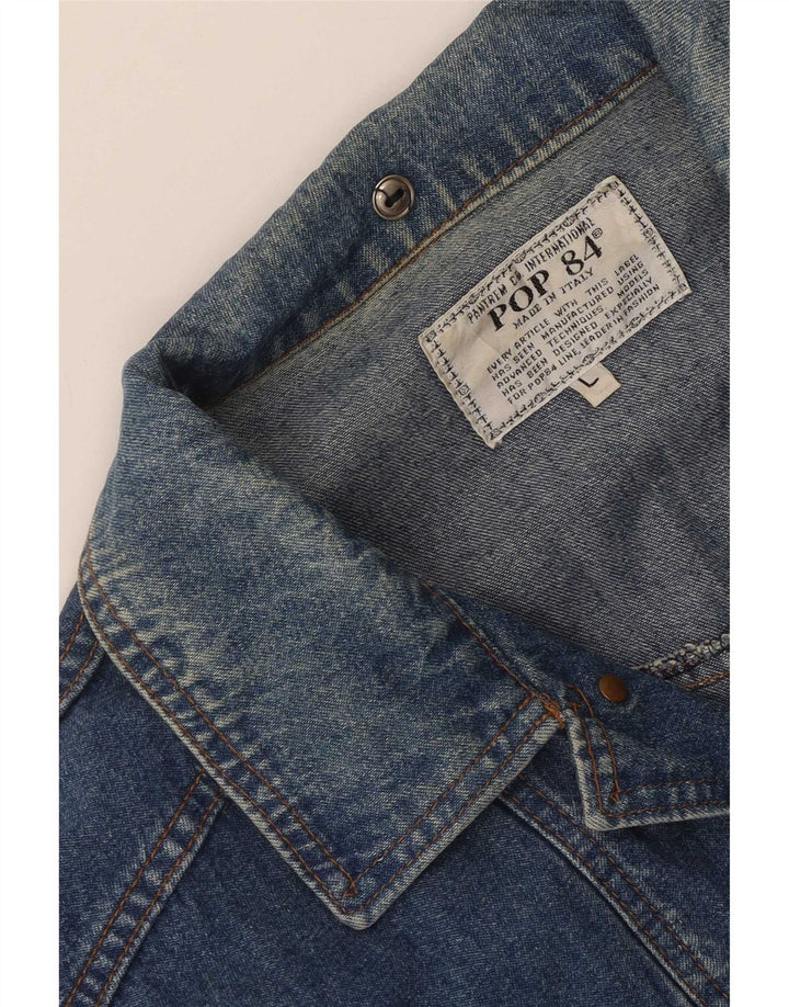 POP 84 Giacca di jeans da uomo UK 40 Large Blu