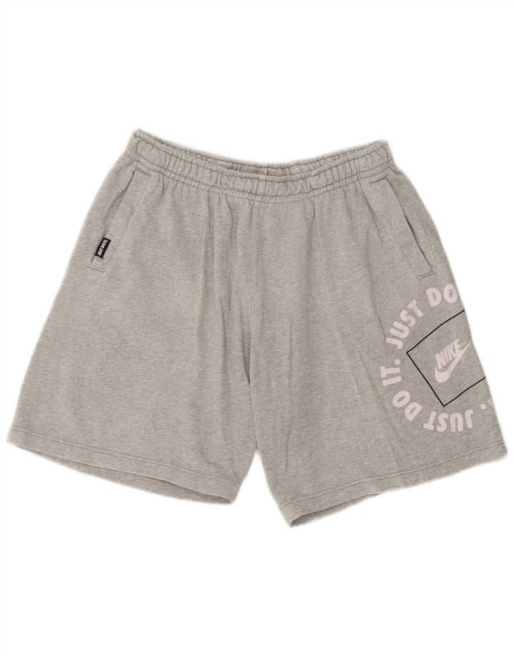 Pantaloncini sportivi Nike da uomo con grafica grande, cotone chiazzato grigio