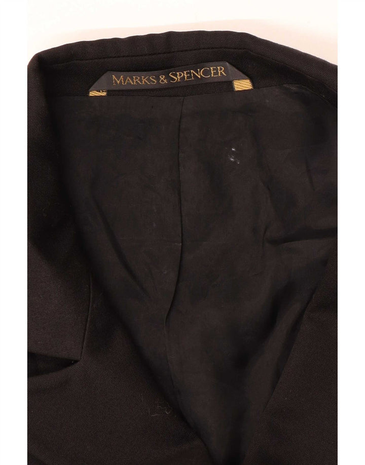 Giacca blazer doppiopetto da donna Marks & Spencer UK 16 grande nera