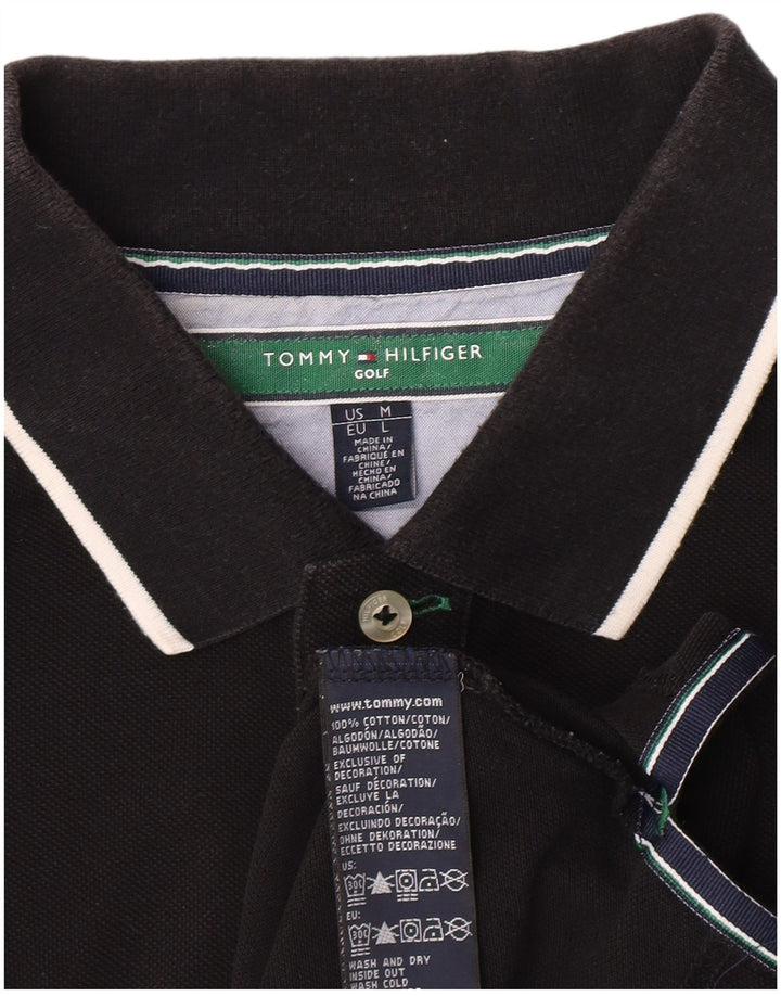 Polo da uomo Tommy Hilfiger media cotone nero classico