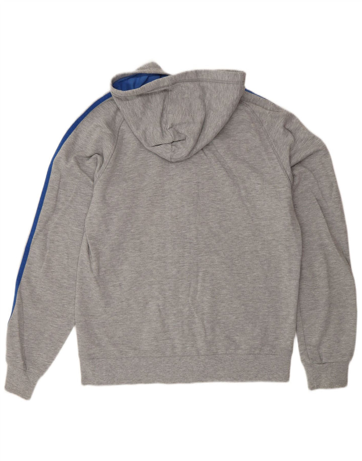 Maglione con cappuccio e zip Adidas da uomo in cotone grigio medio