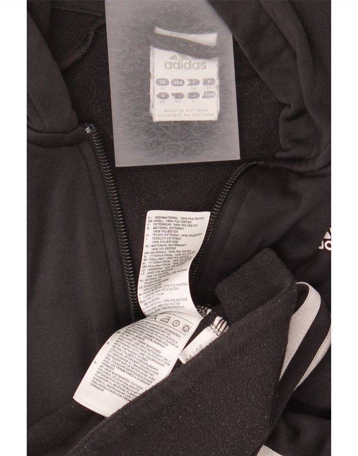 Maglione con cappuccio e zip Adidas Climawarm da donna UK 12 poliestere nero medio