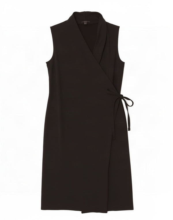 Abito a portafoglio senza maniche da donna Zara UK 10 piccolo in viscosa nera