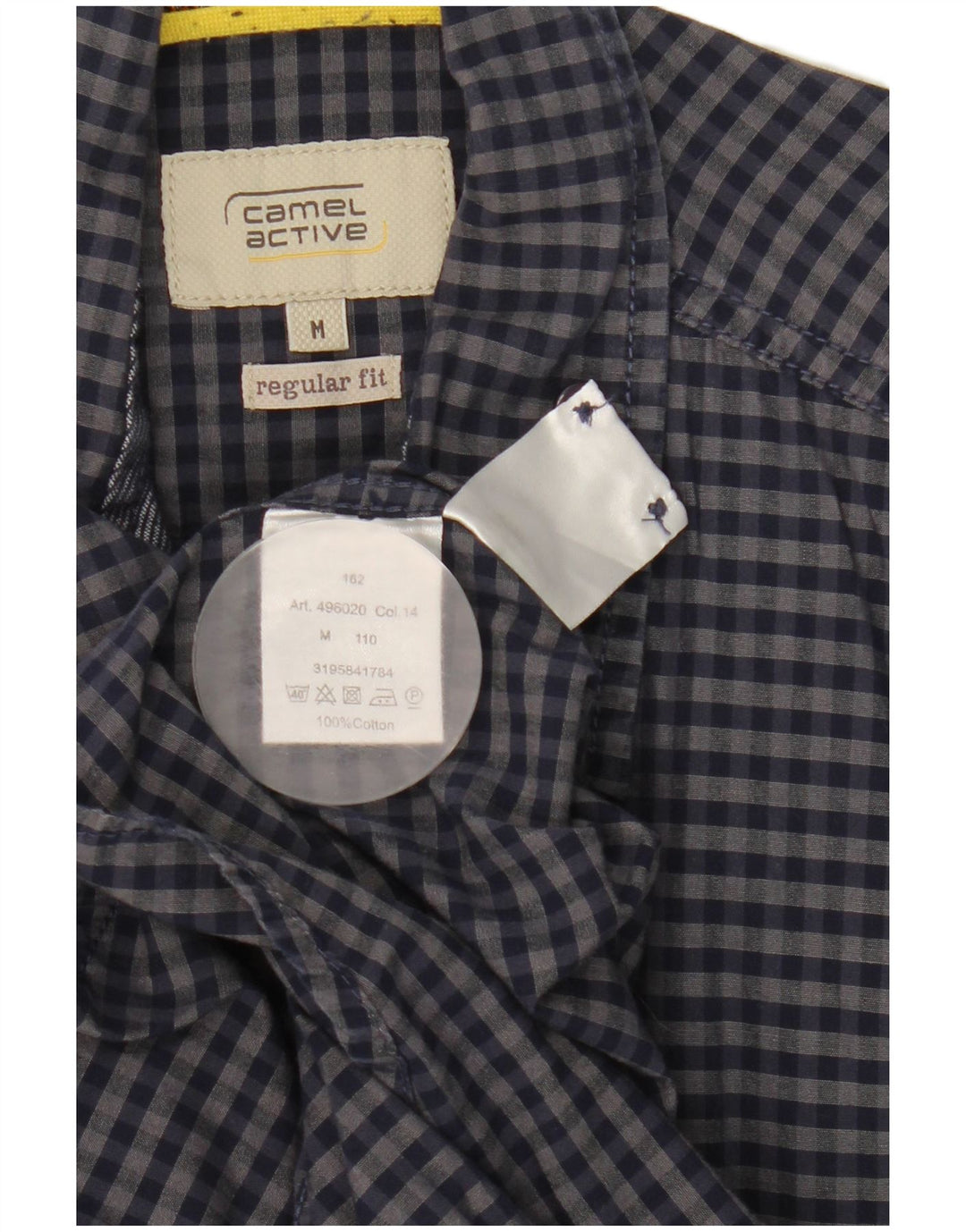 Camicia da uomo dalla vestibilità regolare Camel Active in cotone a quadretti blu navy medio