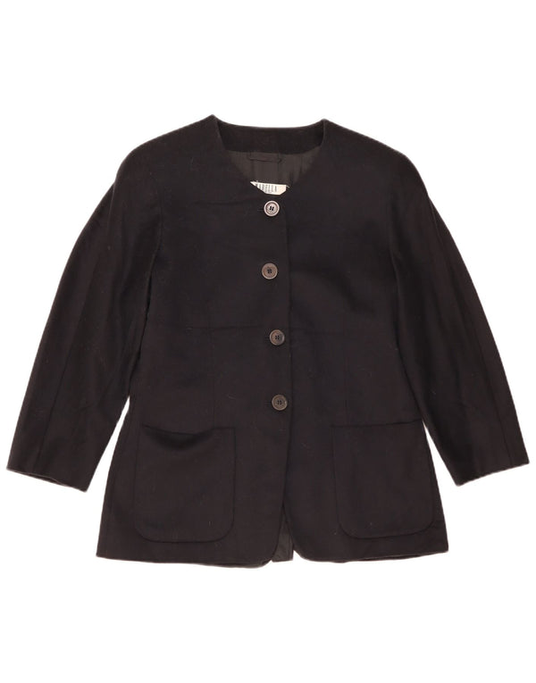 Giacca blazer da donna a 4 bottoni Marella UK 16 grande lana blu navy