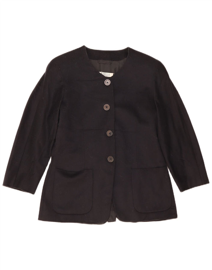 Giacca blazer da donna a 4 bottoni Marella UK 16 grande lana blu navy