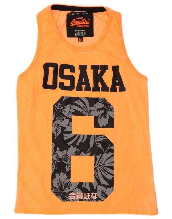Canottiera grafica da donna Superdry Osaka UK 14 cotone floreale arancione medio