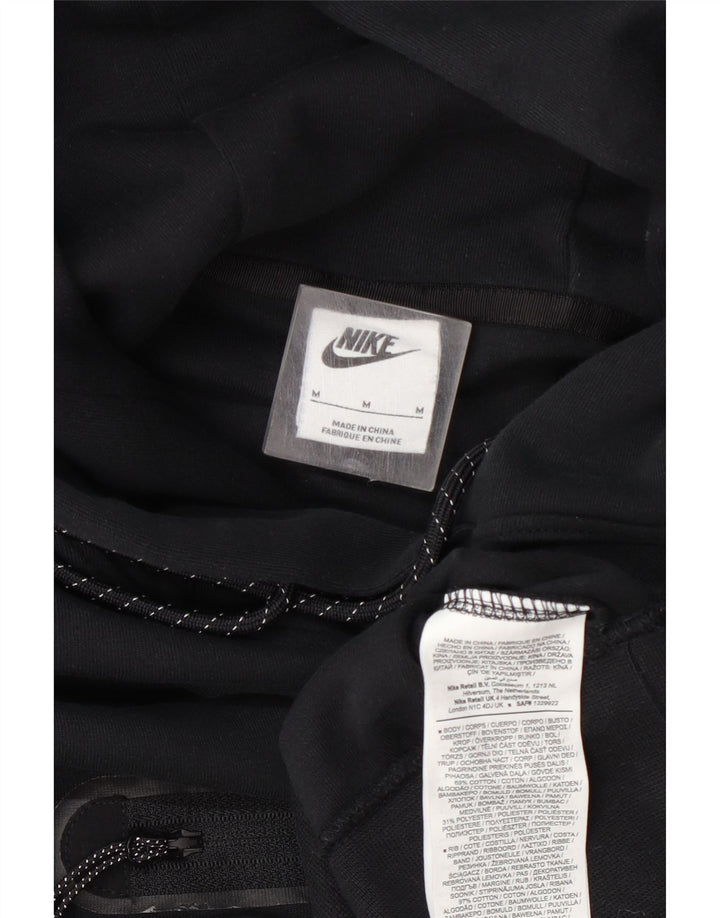 Felpa con cappuccio oversize corta da donna Nike UK 14 cotone nero medio