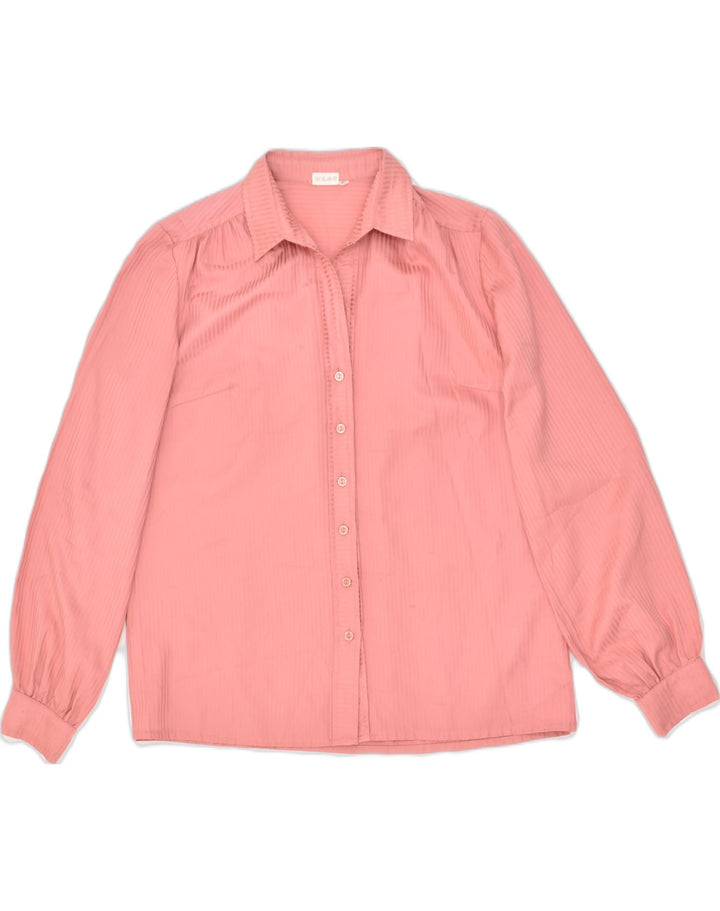 VINTAGE Womens Shirt EU 40 Medium Pink Striped Polyester | Vintage Vintage | Thrift | Second-Hand Vintage | Used Clothing | Messina Hembry 