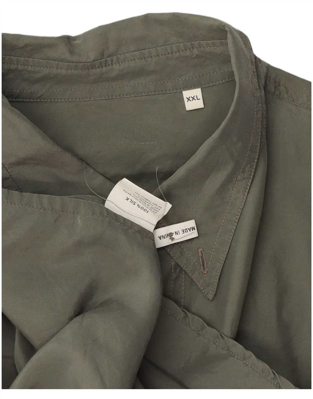 Camicia da uomo VINTAGE 2XL Seta kaki