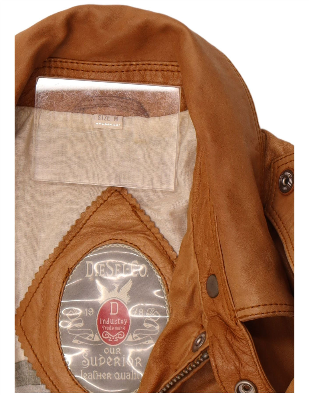 Giacca in pelle da uomo Diesel UK 38 Pelle beige media