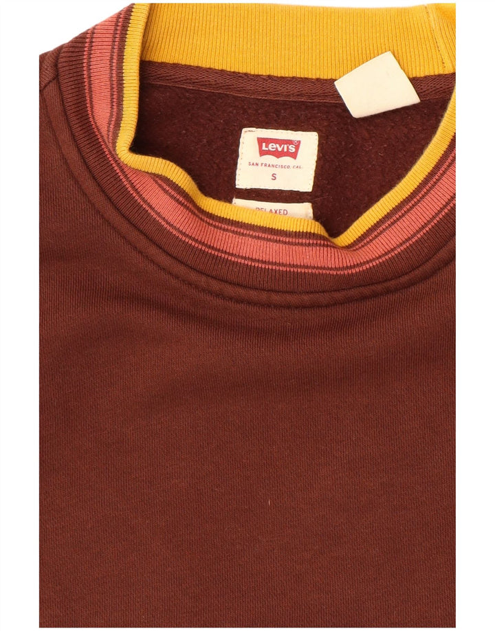 Levi's - Felpa rilassata da uomo, piccola, in cotone color block marrone