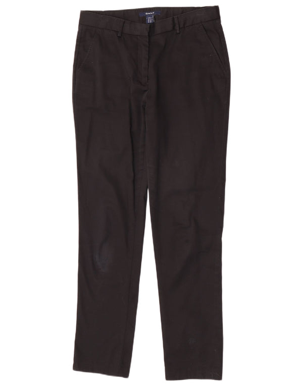 Pantaloni chino slim da donna Gant UK 10 piccoli W28 L30 cotone nero