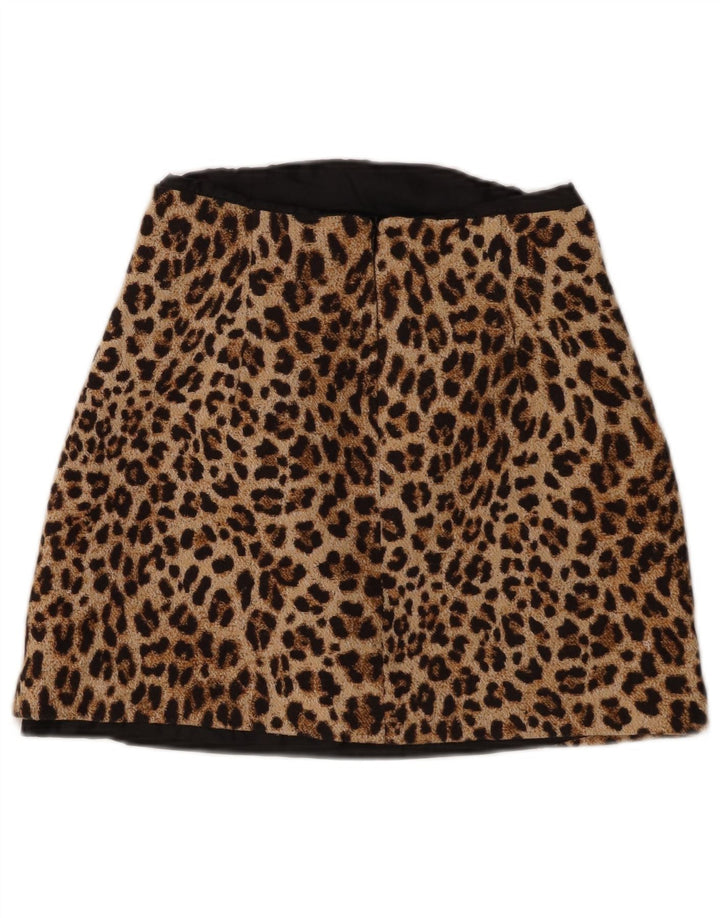 Minigonna Zara da donna piccola W26 marrone con stampa animalier