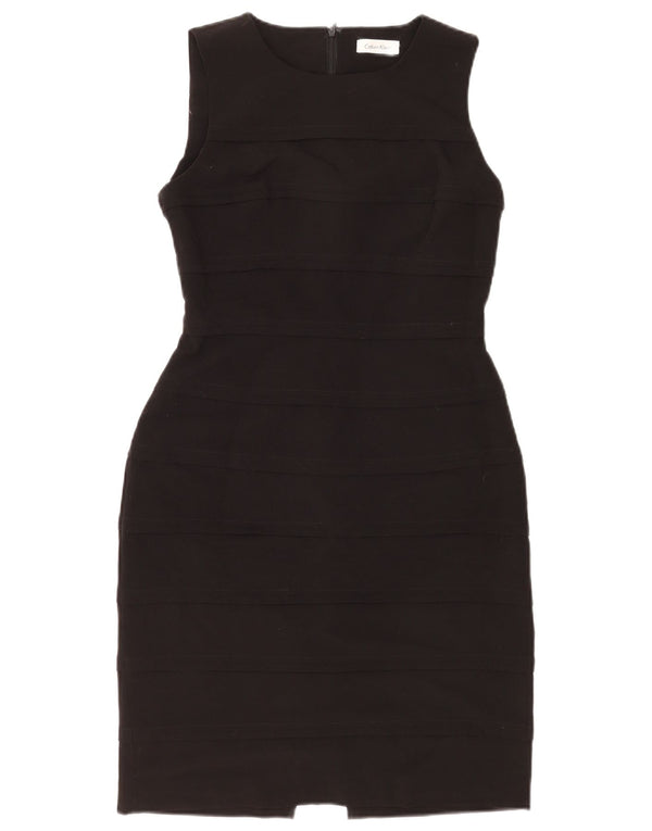 Calvin Klein Womens Sleeveless Sheath Dress UK 8 Small Black Polyester
