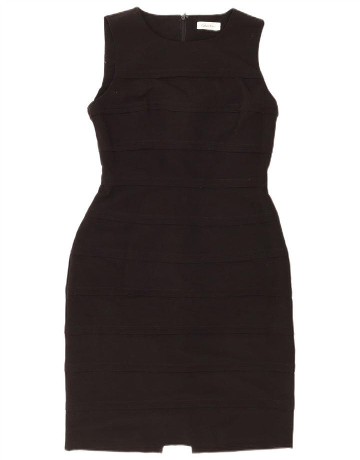 Abito tubino senza maniche da donna Calvin Klein UK 8 piccolo poliestere nero
