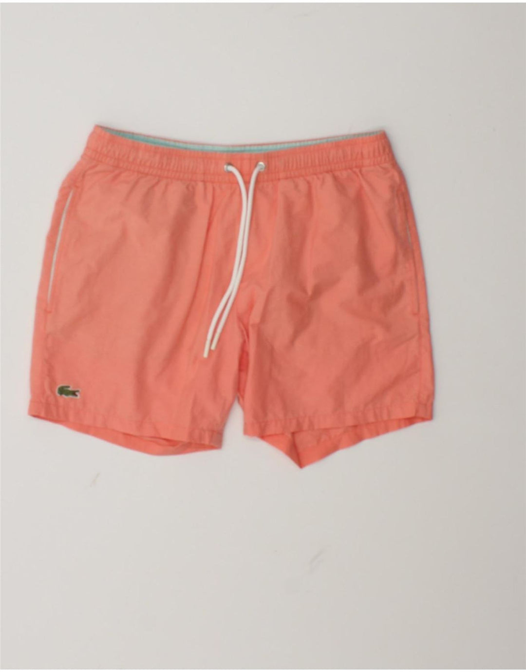 Pantaloncini da bagno da uomo Lacoste piccoli in cotone arancione