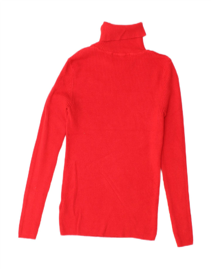 Marks & Spencer Top da donna con collo alto a maniche lunghe UK 10 Small in viscosa rossa