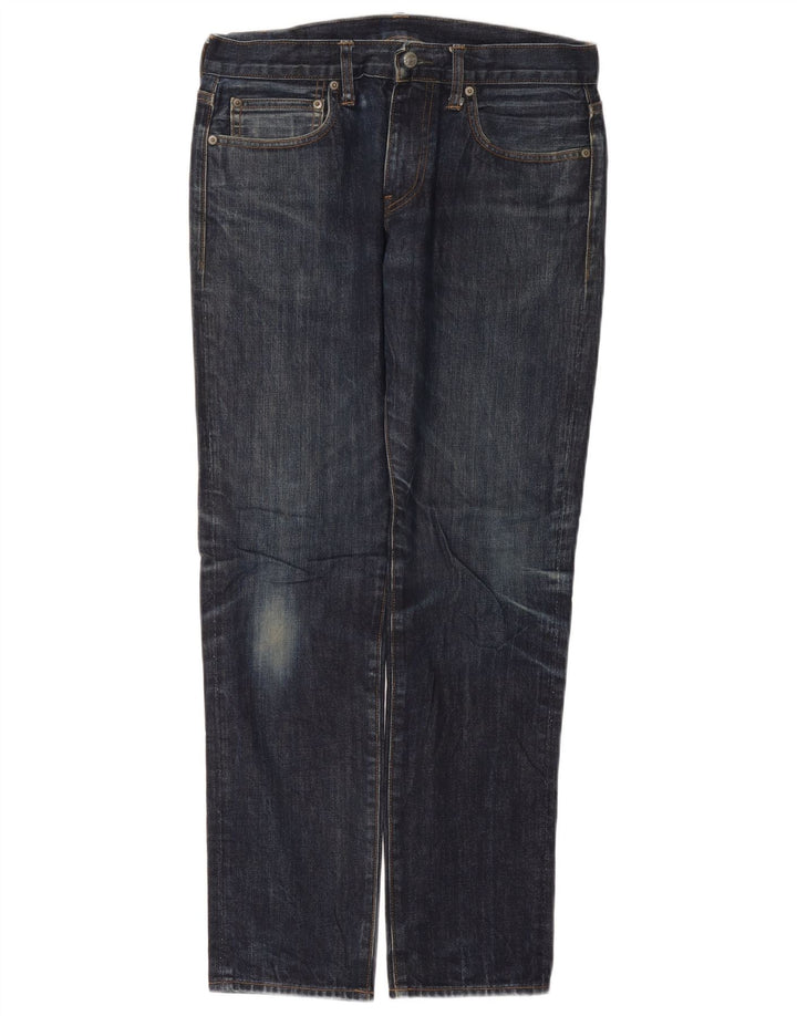 J. CREW Jeans dritti da uomo 770 W34 L30 Blu navy