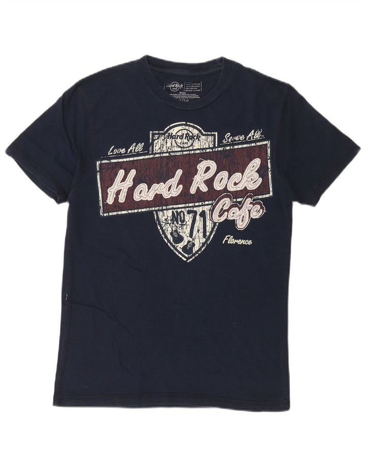HARD ROCK CAFE T-shirt grafica da uomo Florence Top piccola in cotone blu navy