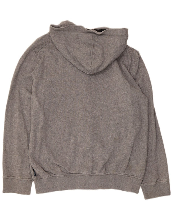 Maglione con cappuccio e zip da uomo Armani Jeans in cotone grigio medio