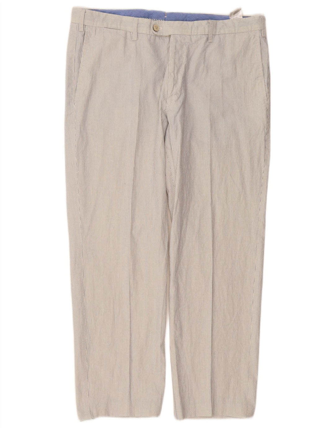 MASSIMO DUTTI Pantaloni da abito dritti da uomo EU 46 XL W36 L27 a righe bianche