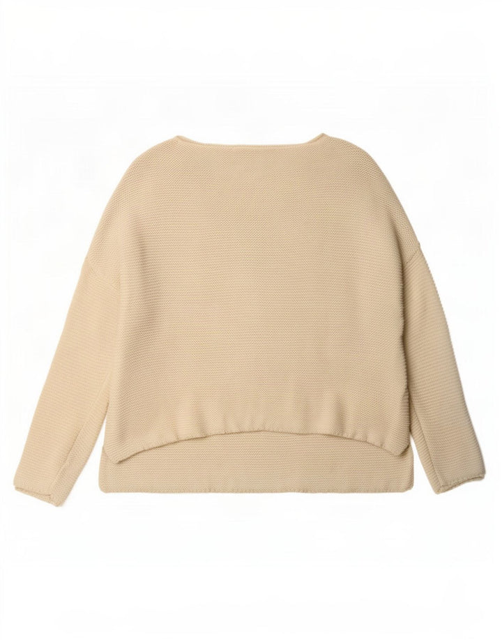 Maglione maglione oversize con scollo a barca da donna Zara UK 14 medio bianco sporco