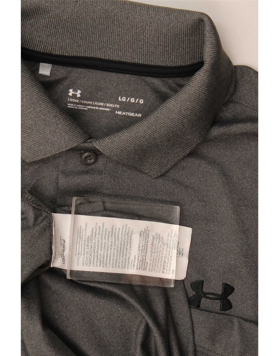 Polo Under Armour da uomo Heat Gear, grande, in poliestere grigio