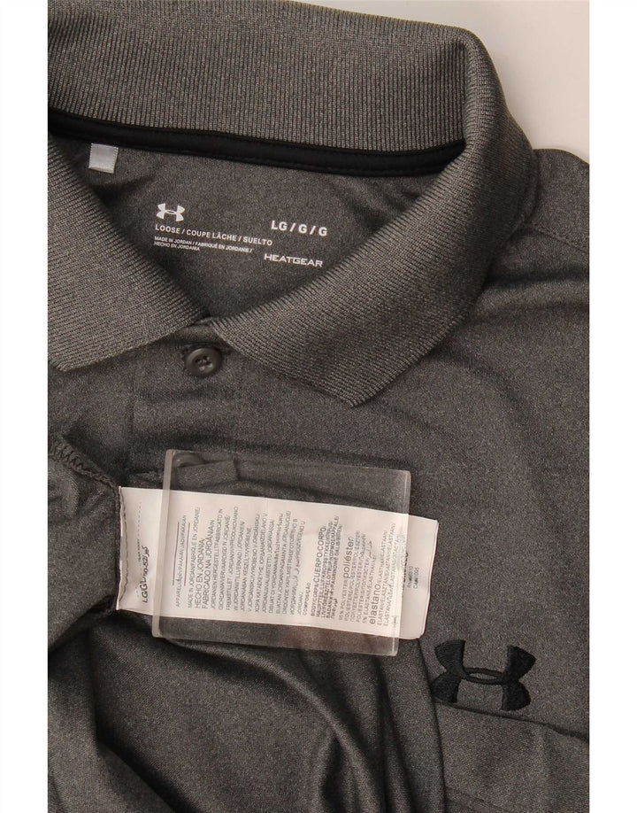 Polo Under Armour da uomo Heat Gear, grande, in poliestere grigio