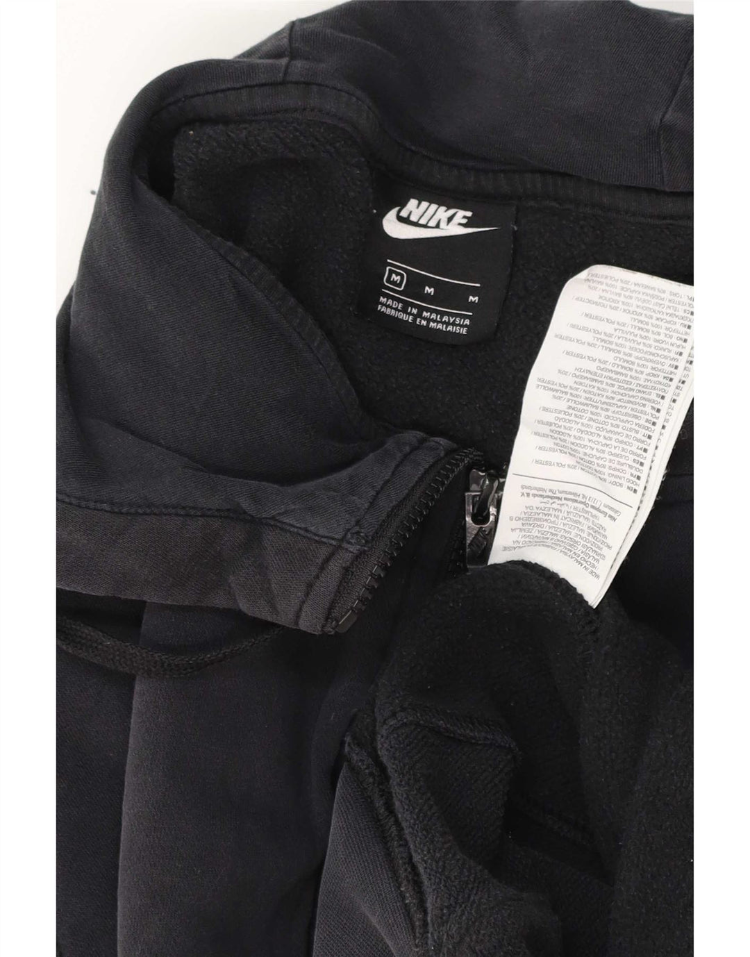 Felpa con cappuccio e zip Nike da uomo in cotone nero medio
