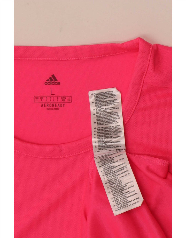 T-shirt Adidas Aeroready da uomo, grande, in poliestere color block rosa