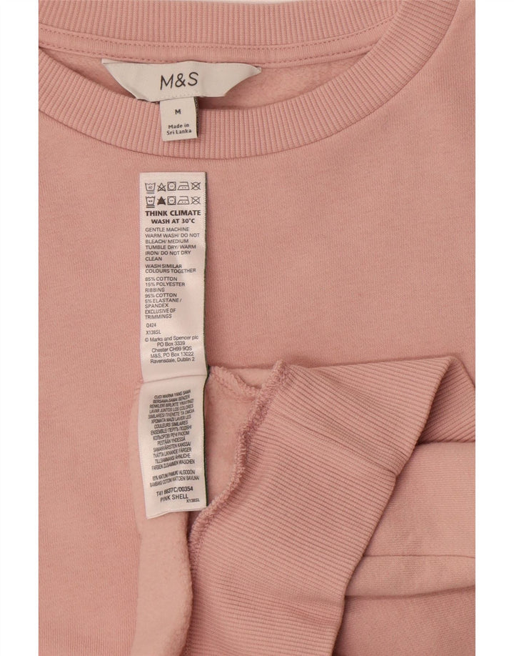 Felpa oversize da donna Marks & Spencer UK 14 cotone rosa medio