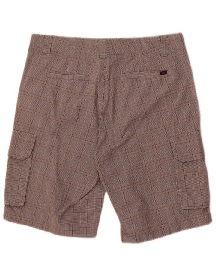 Pantaloncini cargo Kappa da uomo Perfect Fit IT 46 Small W32 Cotone a quadri grigi