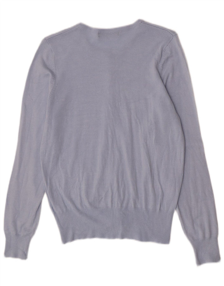 Maglione cardigan da donna Marks & Spencer UK 14 Viscosa blu medio