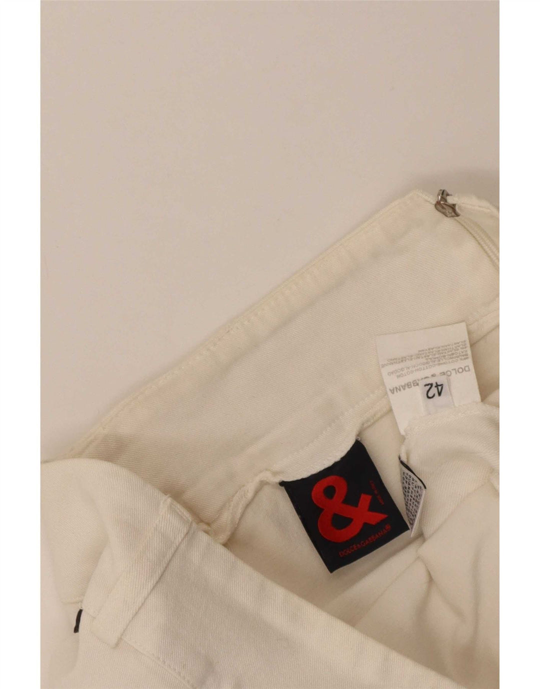 Gonna dritta da donna Dolce & Gabbana IT 42 media W30 cotone bianco